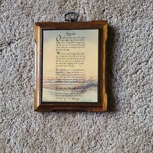 Wooden Framed Inspirational Poem Wall Art